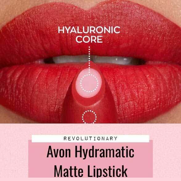 Hydramatic Matte Lipstick with a Hydrating Hyaluronic Core avon