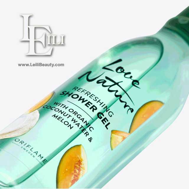 خرید ژل دوش با آب نارگیل ارگانیک و ملون لاونیچر اوریفلیم از لیلی بیوتی