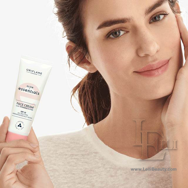 خرید کرم صورت اسنشیالز با ویتامین E و B3 SPF 10 روشن کننده اوریفلیم از لیلی بیوتی
