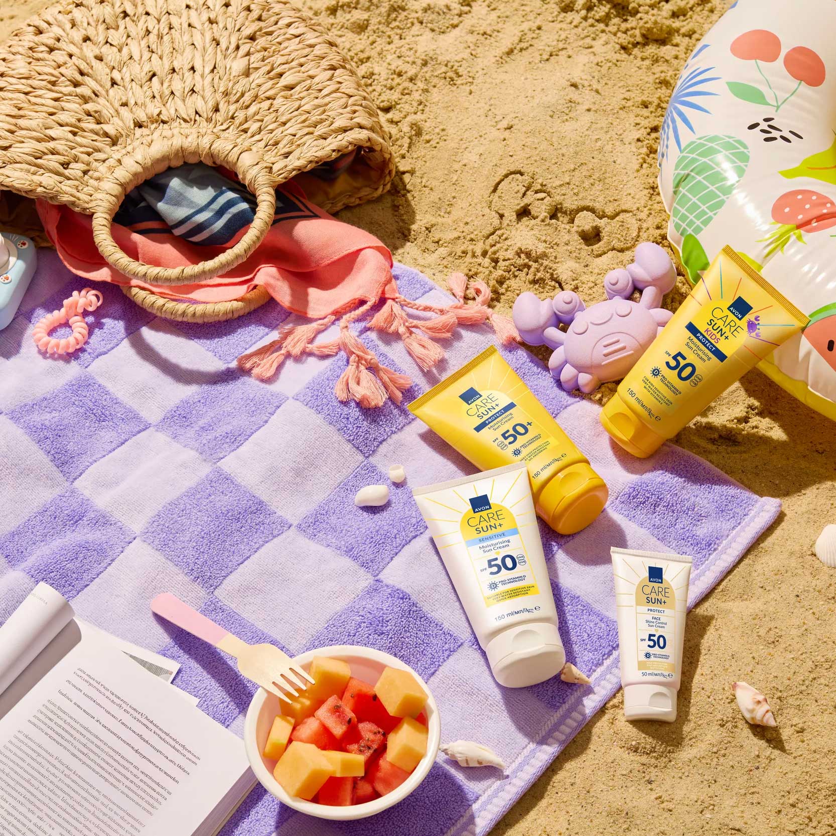 کرم ضد آفتاب مرطوب‌کننده آون کر سان پلاس SPF 50+ | Avon